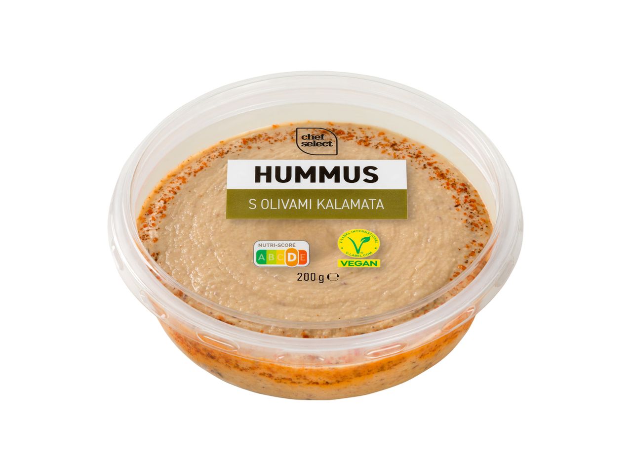 Hummus s olivami a Kalamátou od Chef Select.