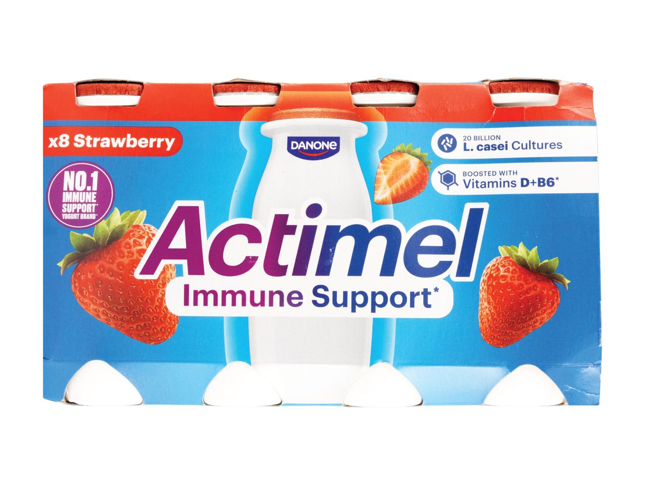 Actimel Immune Support strawberry yogurt multipack.