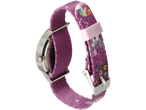 Ceas cu curea mov cu model floral.