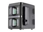 A black portable power station with two integrated handles.