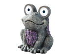Figura solar LED de sapo LIVARNO com olhos brilhantes e barriga roxa.