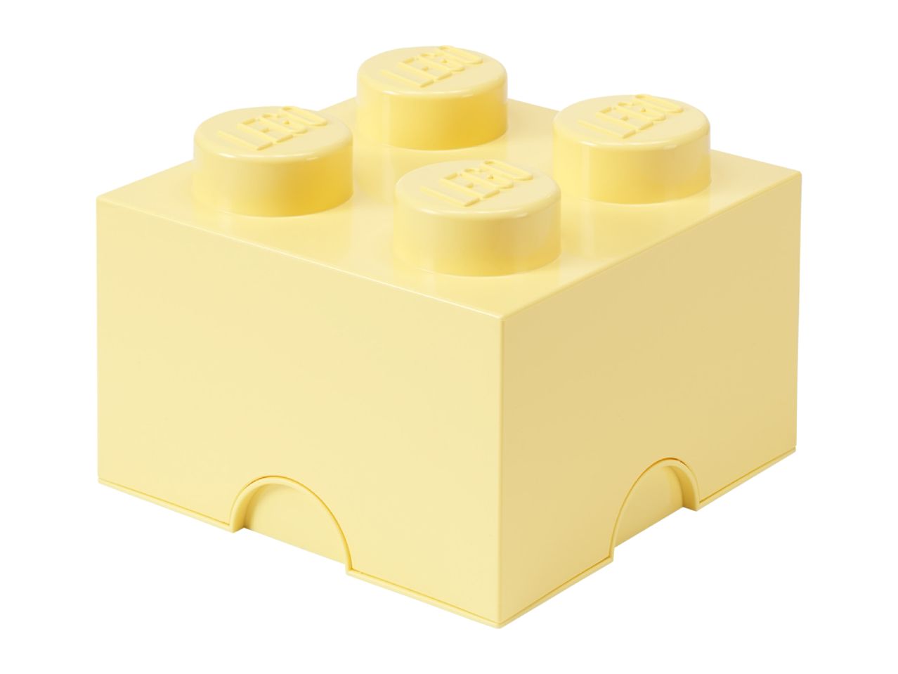 A light yellow storage brick with four studs on top, designed to resemble a toy building block.