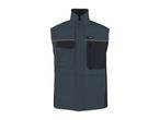 Men's work vest in dark blue with reflective stripes and multiple pockets