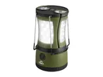 Green camping lantern with LED lights and a compass on a white background.