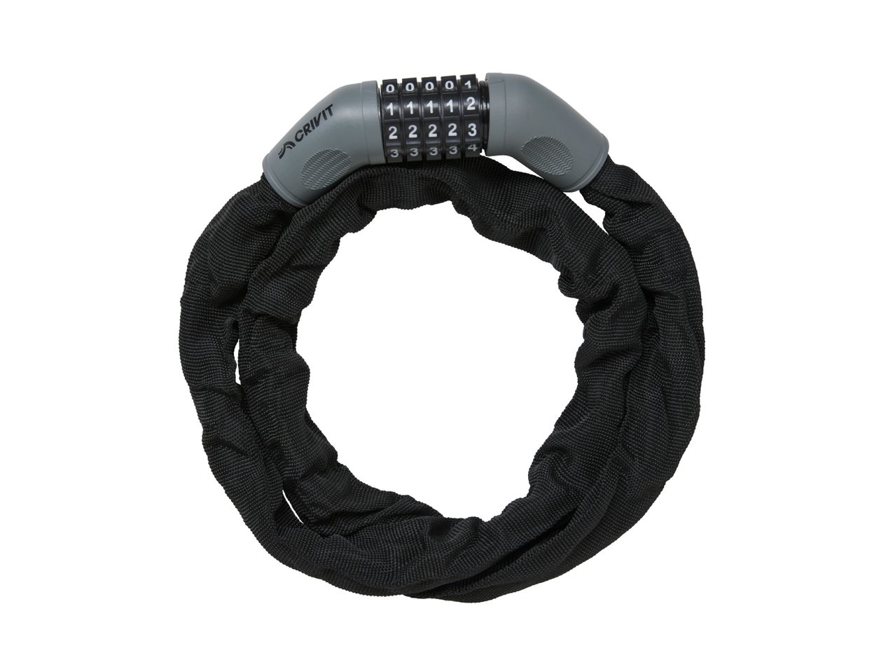 Black chain lock with a combination lock