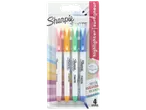 Četiri pastelno obojena Sharpie S-Note markera za isticanje u pakovanju.