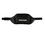 A black Parkside fanny pack with a front zipper pocket and adjustable strap.
