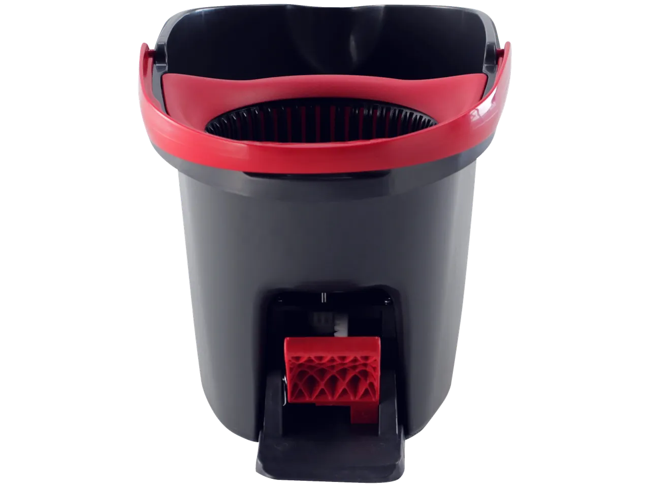 VILEDA Easy Wring valymo rinkinys: juodas kibiras su raudonu gręžimo mechanizmu