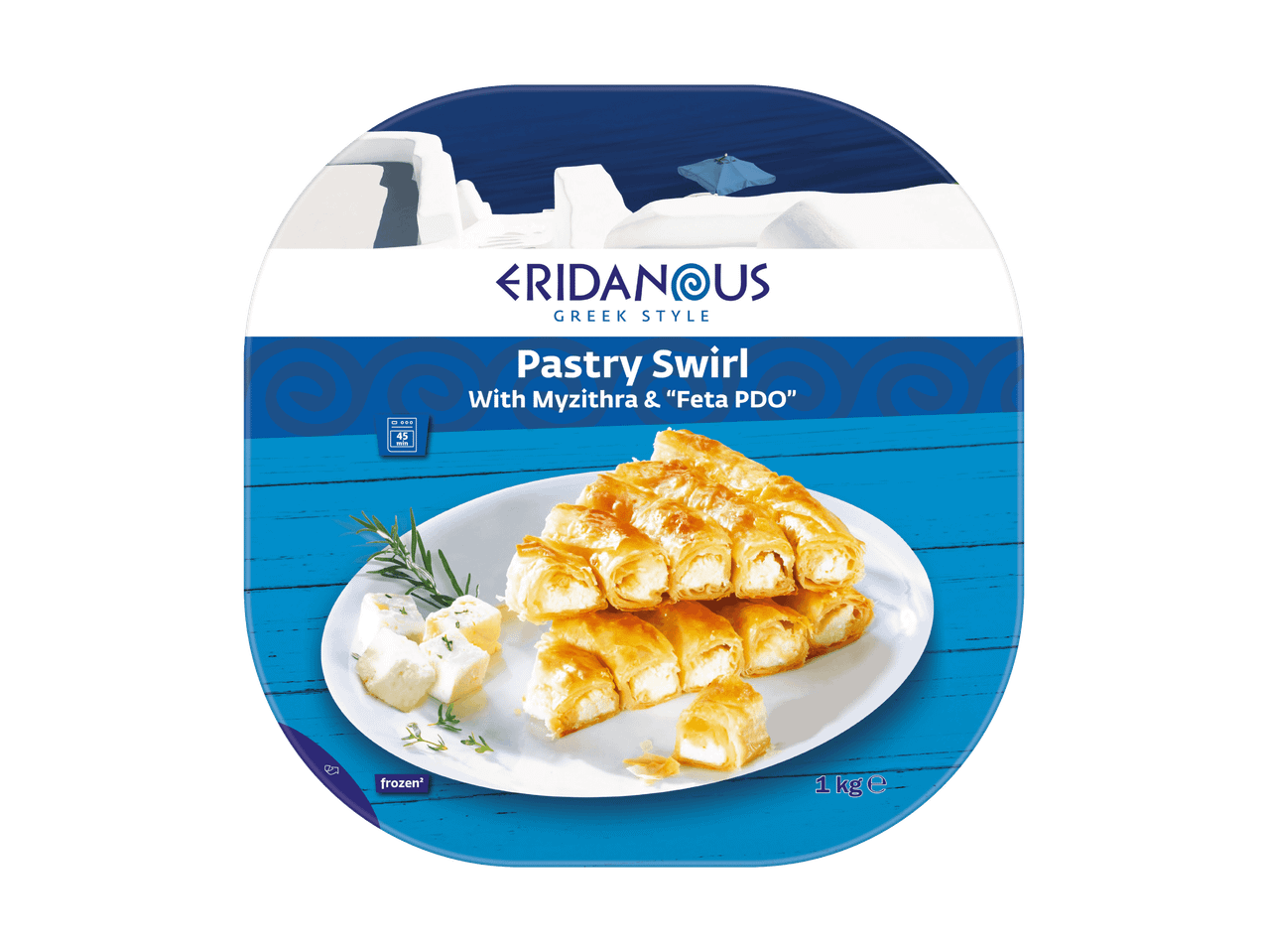Feuilletés grecs surgelés avec Myzithra et Feta AOP, 1 kg