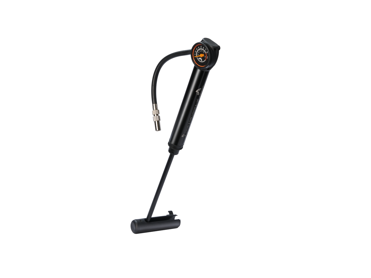 CRIVIT kolesarska tlačilka z manometrom in cevjo, črna.