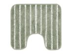 Green striped toilet mat with a U-shaped cut-out.