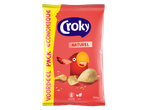 Croky Flatchips Naturel, voordeelpak van 300g, glutenvrij en vegan.