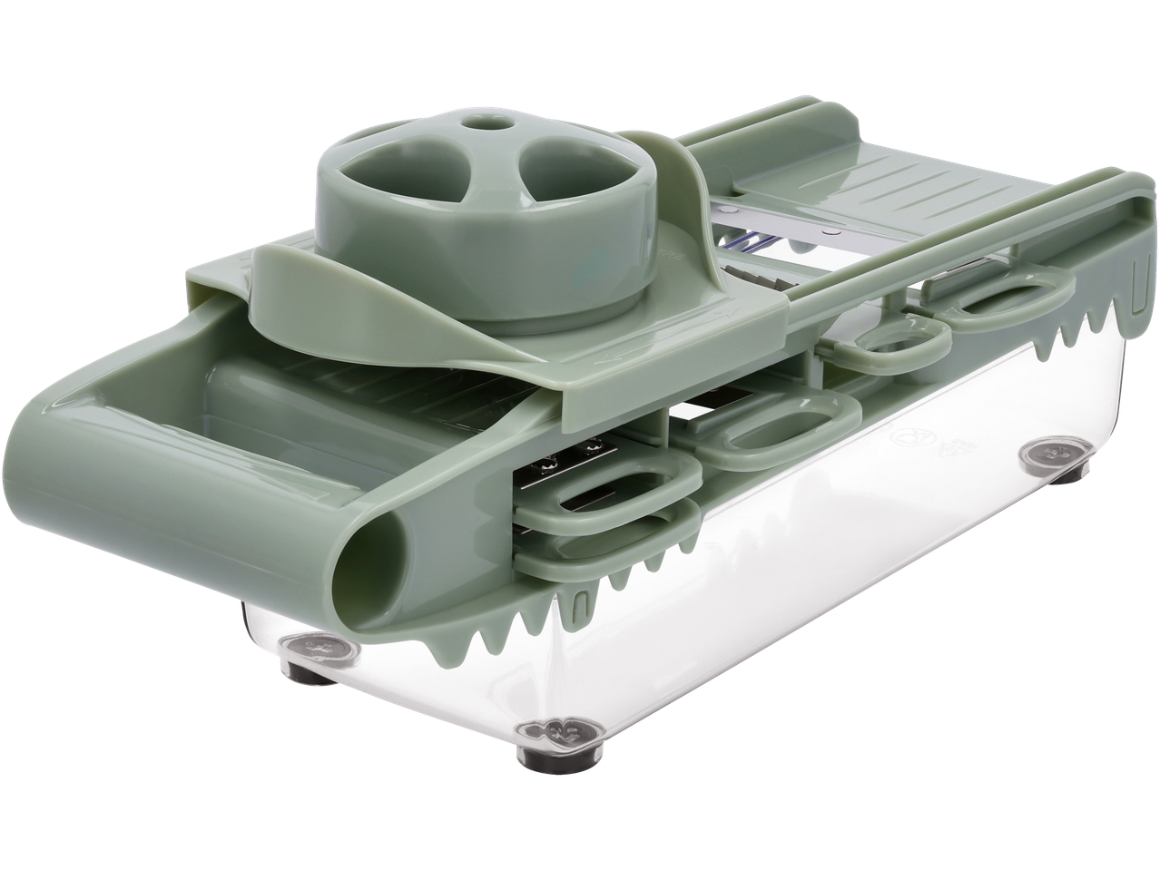 Silvercrest® multifunktsionaalne riiv rohelises värvitoonis läbipaistva anumaga.