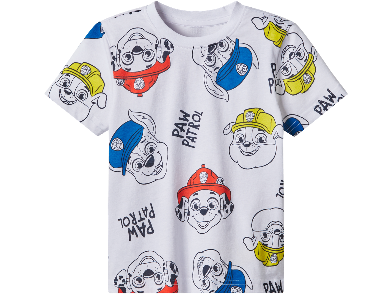 Vit barn t-shirt med Paw Patrol-tryck.