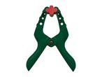 Green and red spring clamp with textured handles
