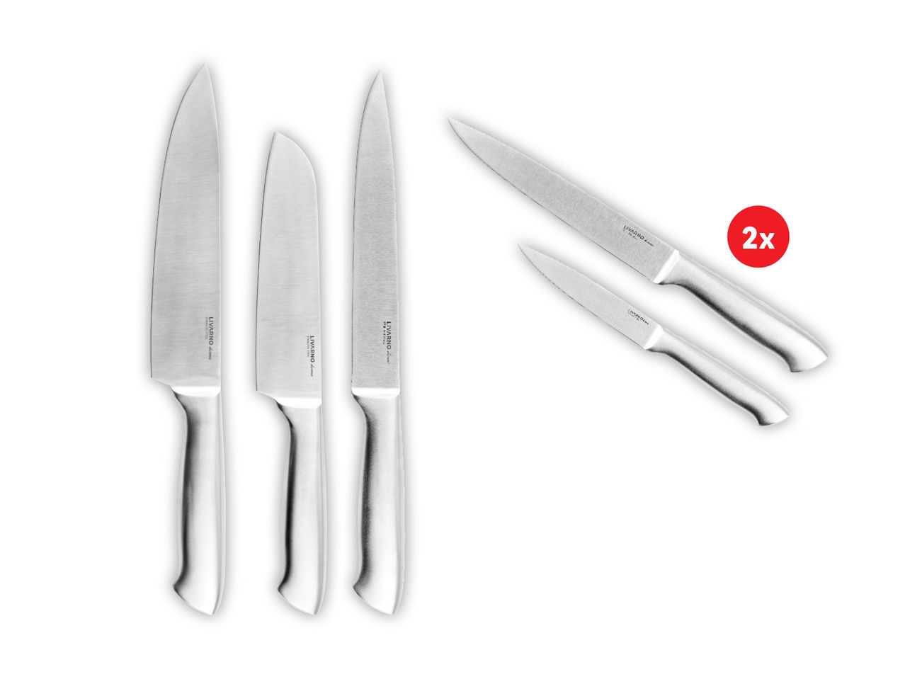 Set noževa Livarno Living: kuhar, za kruh i 2x noža za meso.