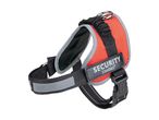Zooafari Security dog harness in orange with black and grey accents.