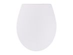 White toilet seat with a soft-close mechanism