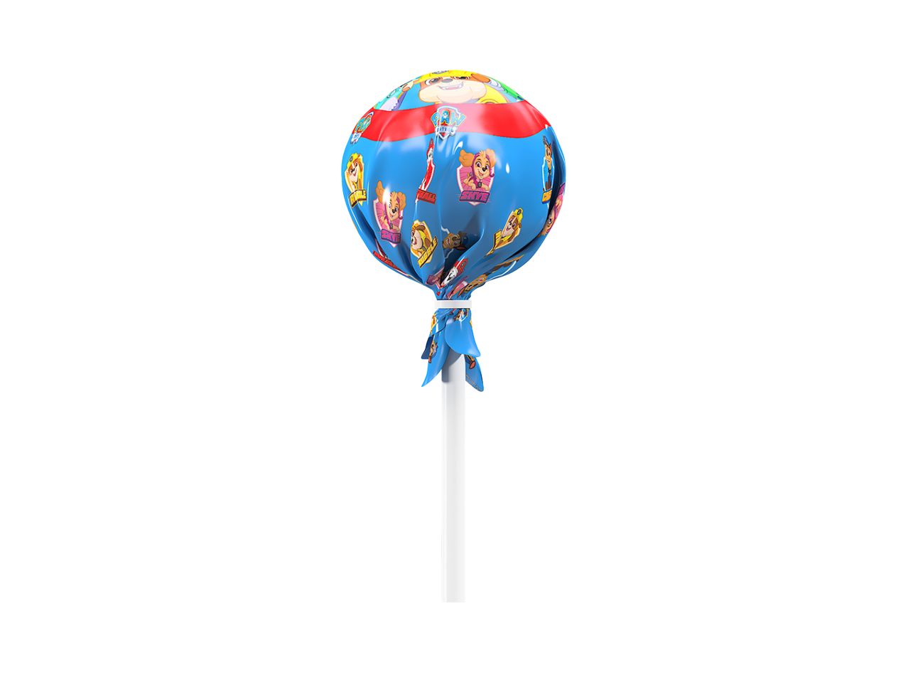 Paw Patrol Lollipop auf weißem Hintergrund.