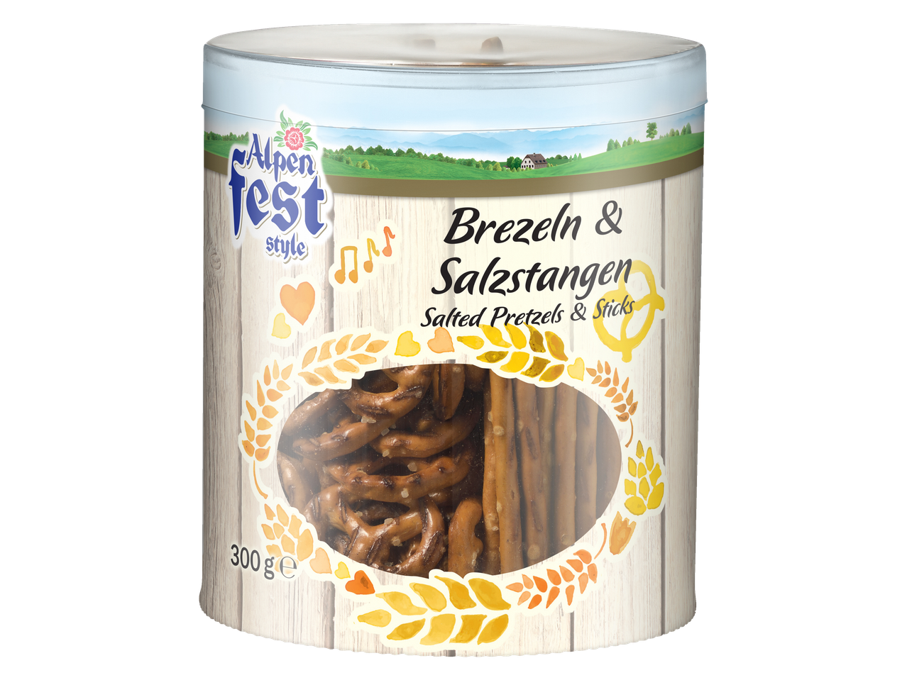 Alpen Fest Style: Zoute pretzels & stokjes in een 300g bakje.