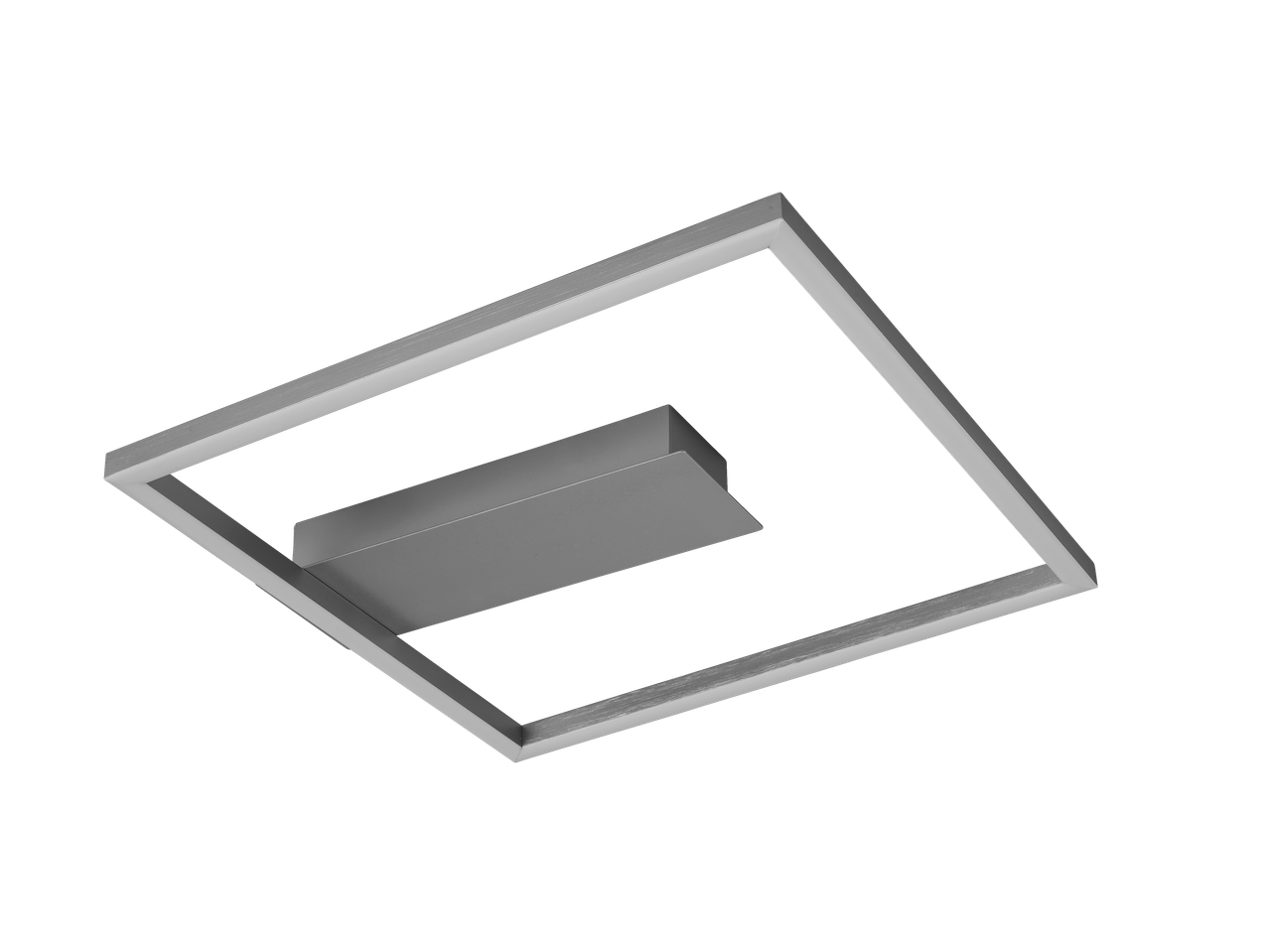 LIVARNO LED plafonjera, kvadratni dizajn od brušenog aluminijuma.