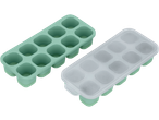 Duas formas de gelo SILVERCREST, uma verde menta vazia e outra com tampa fosca.