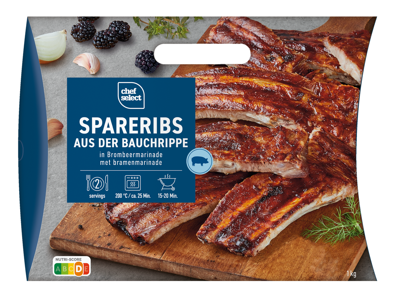 Chef Select spareribs in bramenmarinade, klaar om te koken.