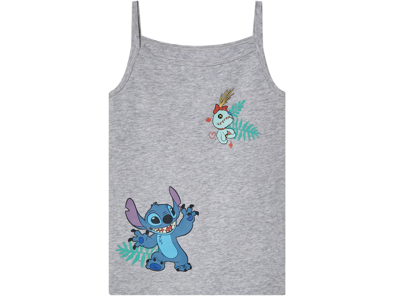 Siva majica bez rukava s likom Stitcha i Angela iz crtića Lilo i Stitch.