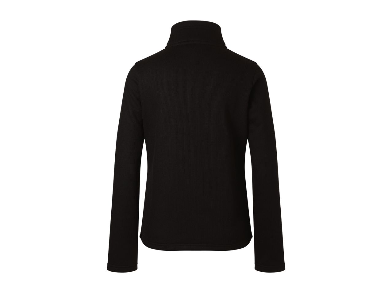 Black mock neck long sleeve shirt.