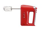 Red hand mixer with a whisk attachment, featuring the number 1973 on its side.