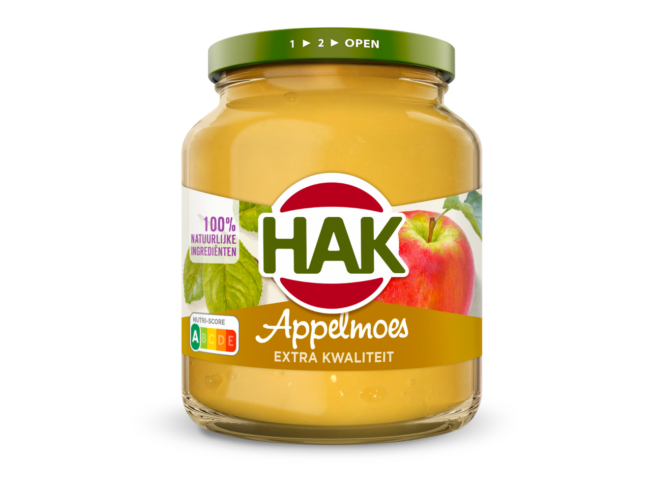 Pot appelmoes met 100% natuurlijke ingrediënten en Nutri-Score A.
