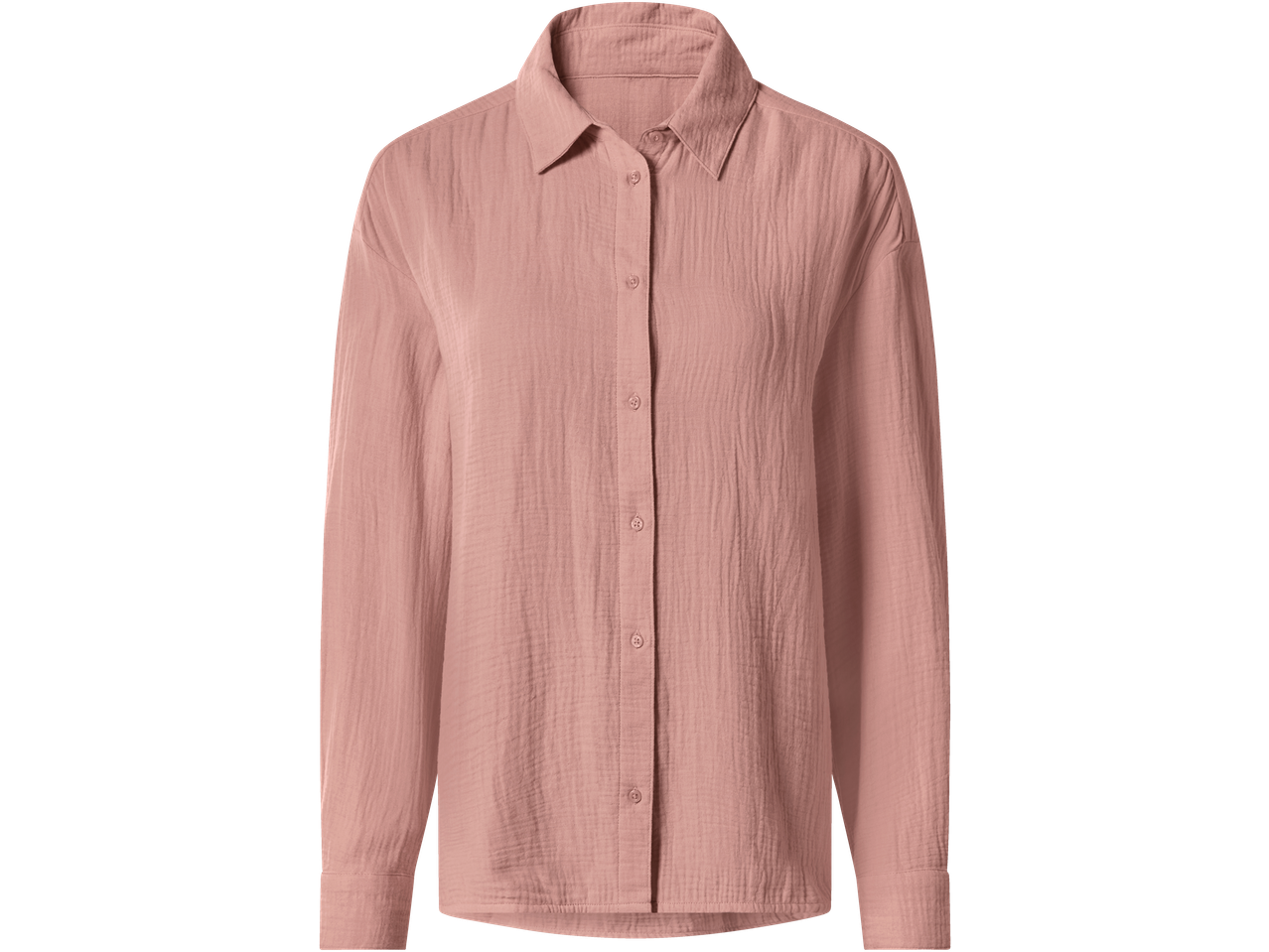 ESMARA ženska košulja od muslina u ružičastoj boji s gumbima.