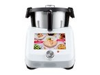 Monsieur Cuisine Smart food processor with a large display showing various recipes.