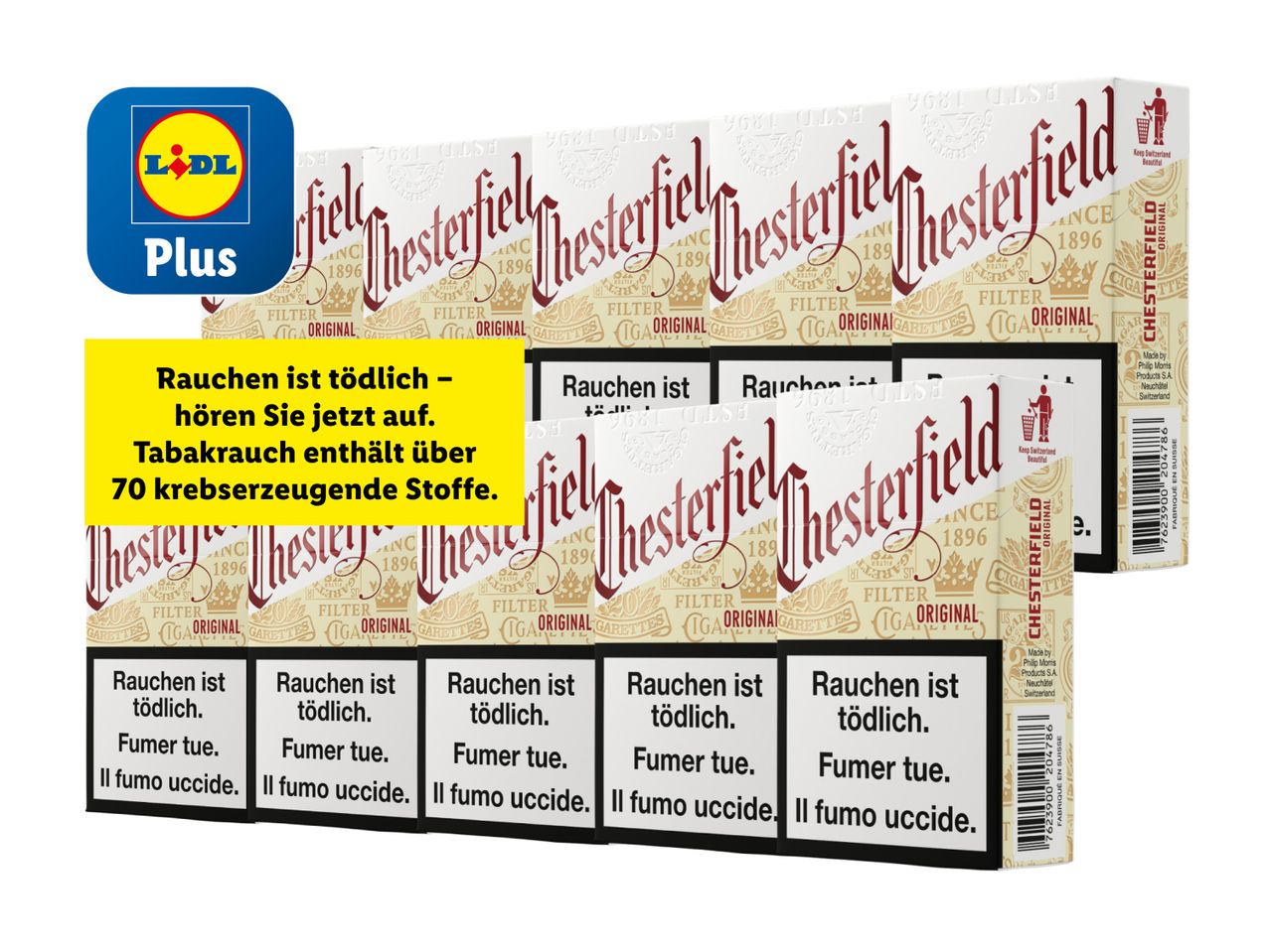 Zwei Päckchen Westfield Zigaretten im Plus Angebot.