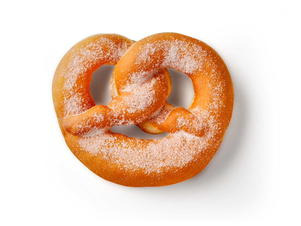 Süßes Brezelgebäck mit Zucker bestreut.