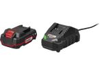 A 20V battery and charger for a cordless drill driver.