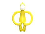 Yellow monkey-shaped baby teether with a friendly face and large, circular arms.