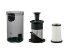 Aspirador vertical sem fios 2 em 1 Silvercrest®: recipiente para pó, filtro de malha e filtro plissado.