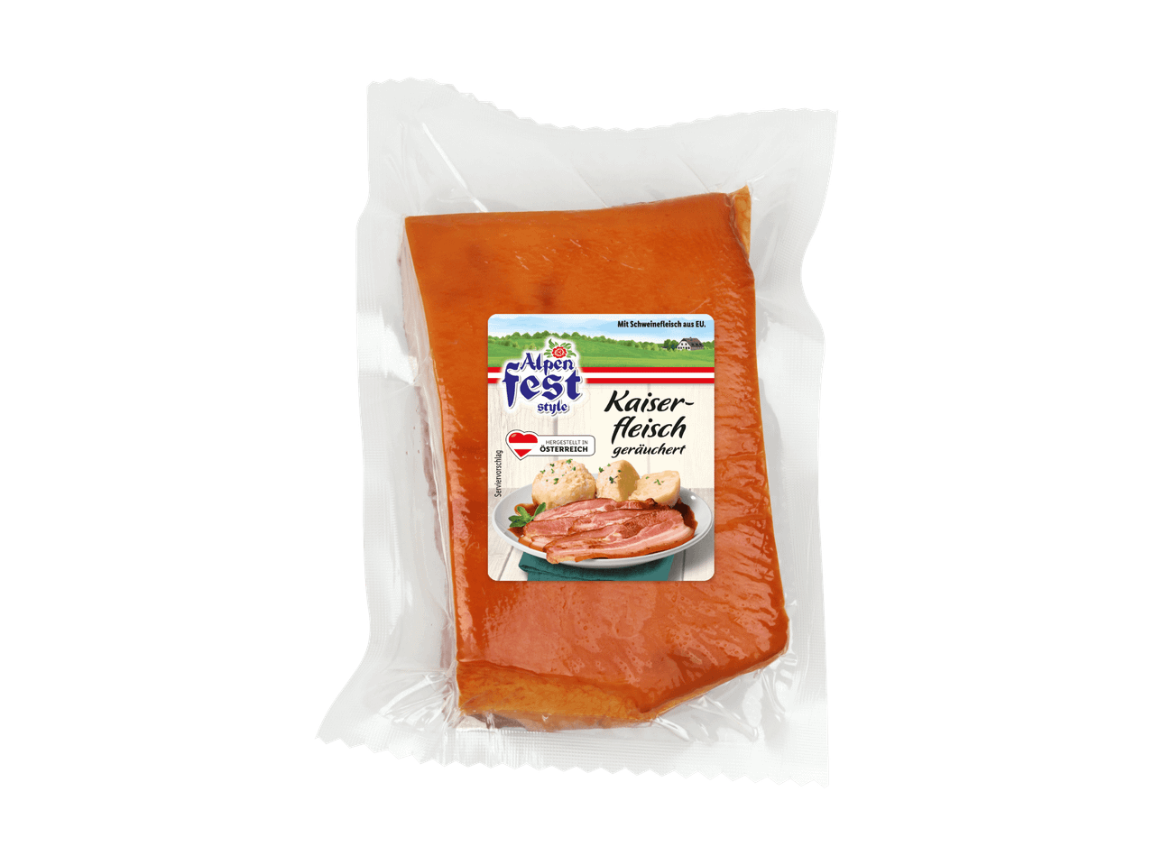 Alpenfest Kaiserfleisch geräuchert in Vakuumverpackung
