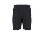 Calções desportivos CRIVIT para homem em preto com bainha branca.