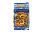 Pacote de 500g de Espirais Tricolores Combino, fusilli tricolor de sêmola de trigo duro.