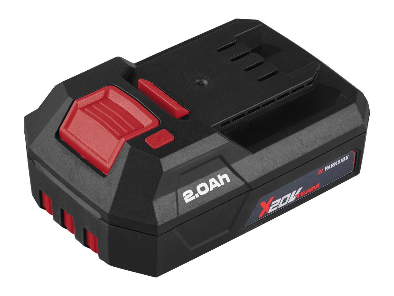 Bateria Parkside 20V 2Ah em preto e vermelho