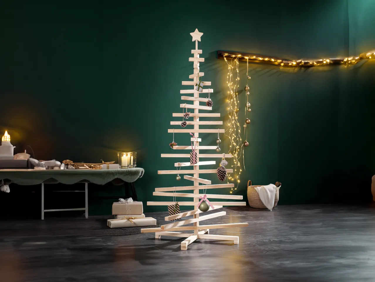 Albero di natale in legno, 160 cm