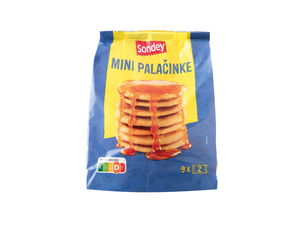 Pakiranje mini palačinki s javorovim sirupom, Nutri-Score D.