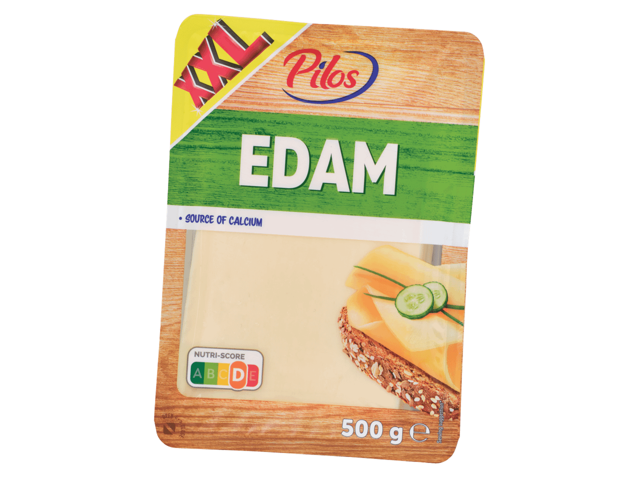Edami juustuviilud, 500 g, kaltsiumiallikas, Nutri-Score D.