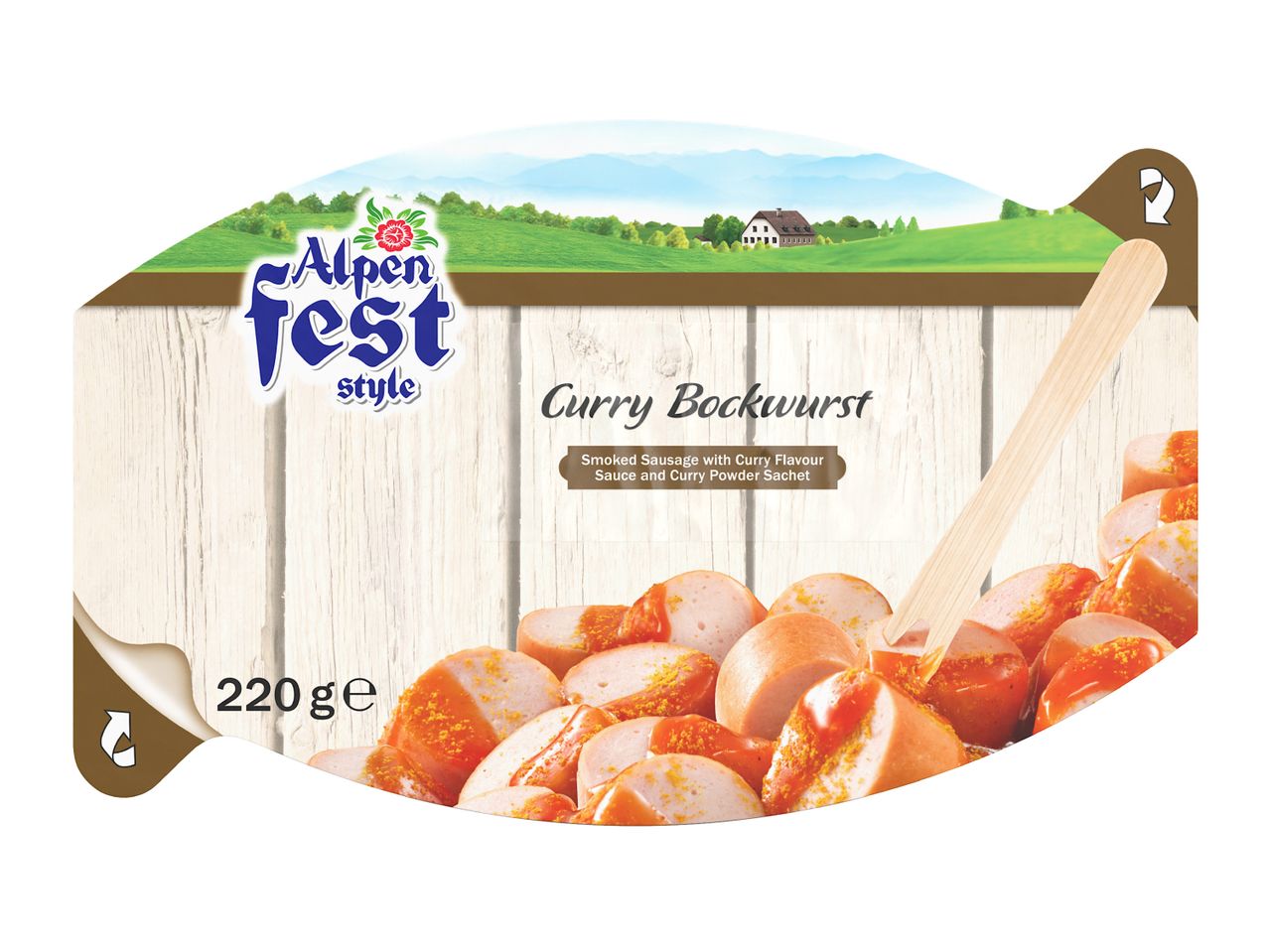 Curry Bockwurst smoked sausage with curry sauce and powder, 220g