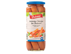 Salsichas Dulano tipo Bockwurst em um frasco de vidro.
