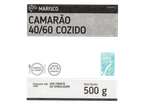 Camarão cozido 40/60 com certificação ASC, 500g.