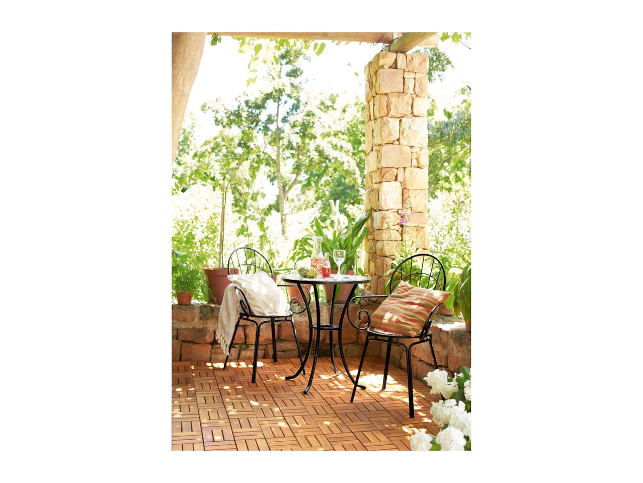 Go to full screen view: Livarno Home Wooden Decking Tiles - 9 Pack - Image 4