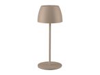 Beige cordless LED table lamp with a textured finish